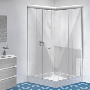 Cancel de Baño Corredizo En Escuadra