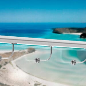 Soporte para Pasamanos de 2 VIdrio a Tubo