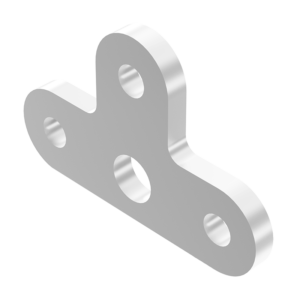 Placa Recta 3_8 con 3 Entradas para Barra