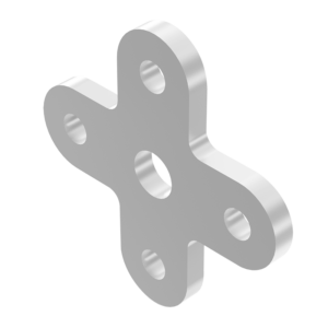 Placa 3_8 Tipo Cruz con 4 Entradas